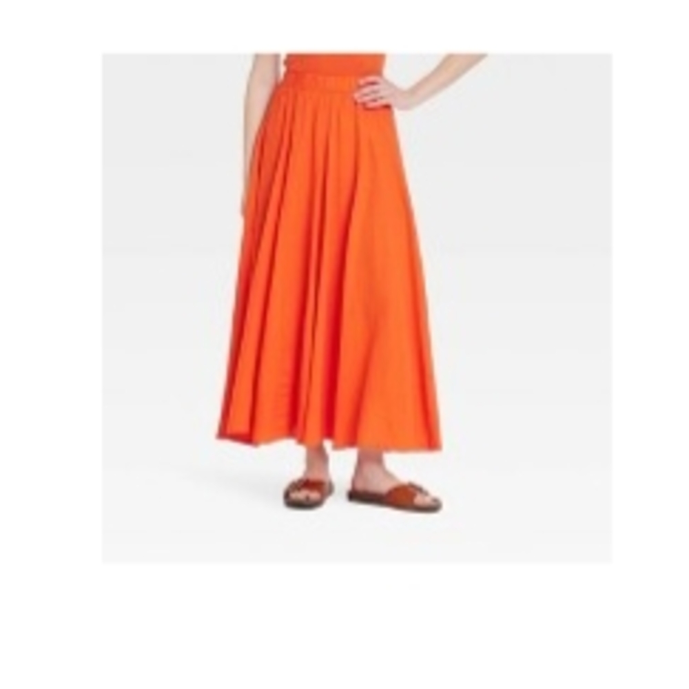 Universal Thread Orange Maxi A-Line Skirt